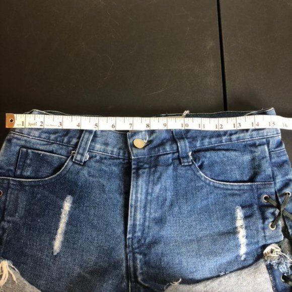 Jen's Pirate Booty Denim Lace Up Shirts - Picture 7 of 8